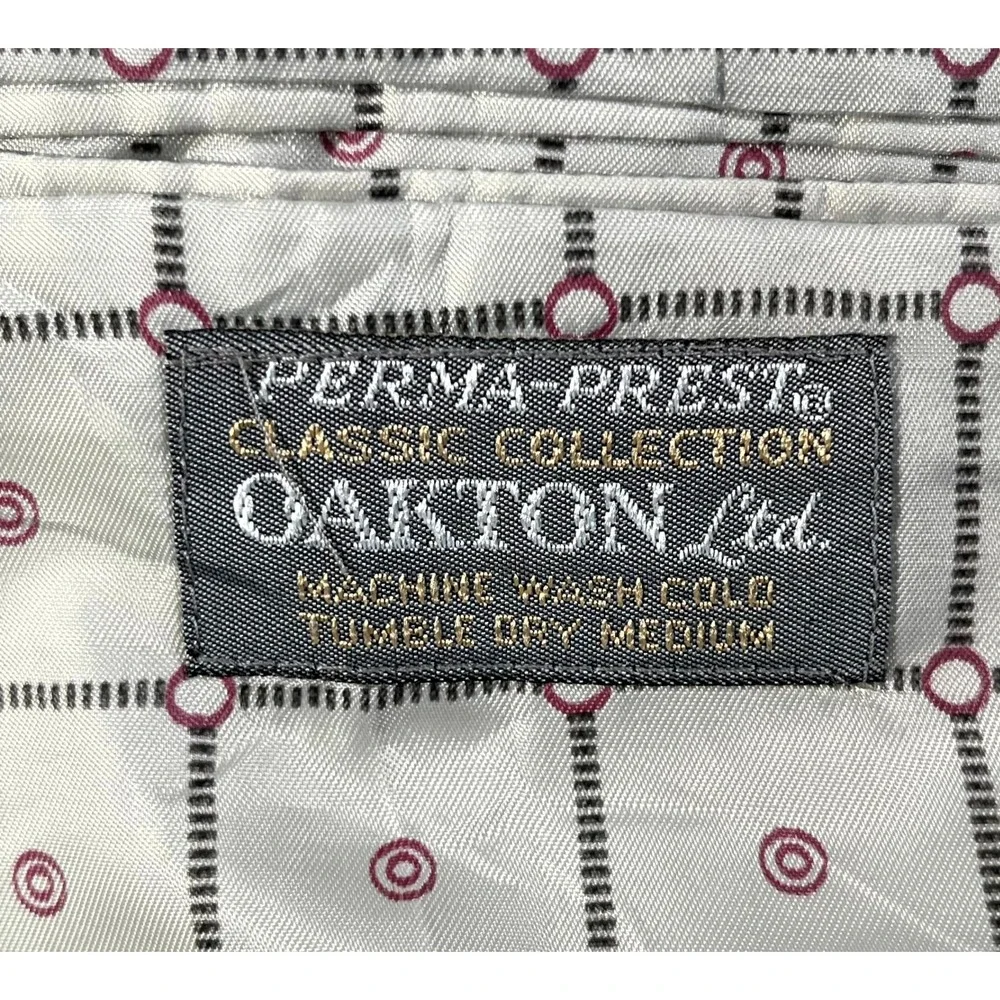 Oakton Ltd Blazer Jacket Mens 38R Gray Single Breasted Notch Lapel Business